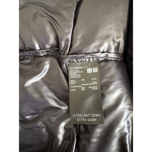 UNIQLO Ultra Light Down Long Coat Black M Warm Lightweight Used - Picture 6 of 6